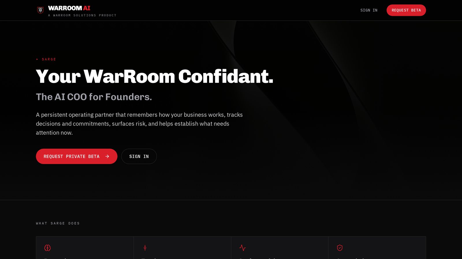 WarRoom AI product interface